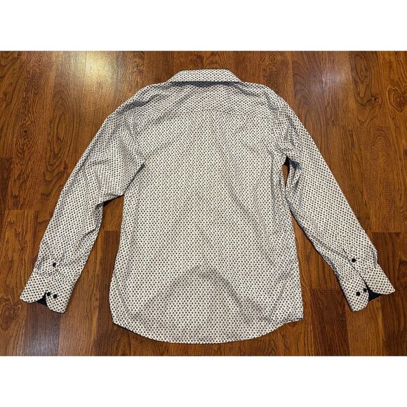 Silver Stone Men’s Modern Fit Casual Button-Down Shirt – White/Blue – Size Large - Picture 2 of 9